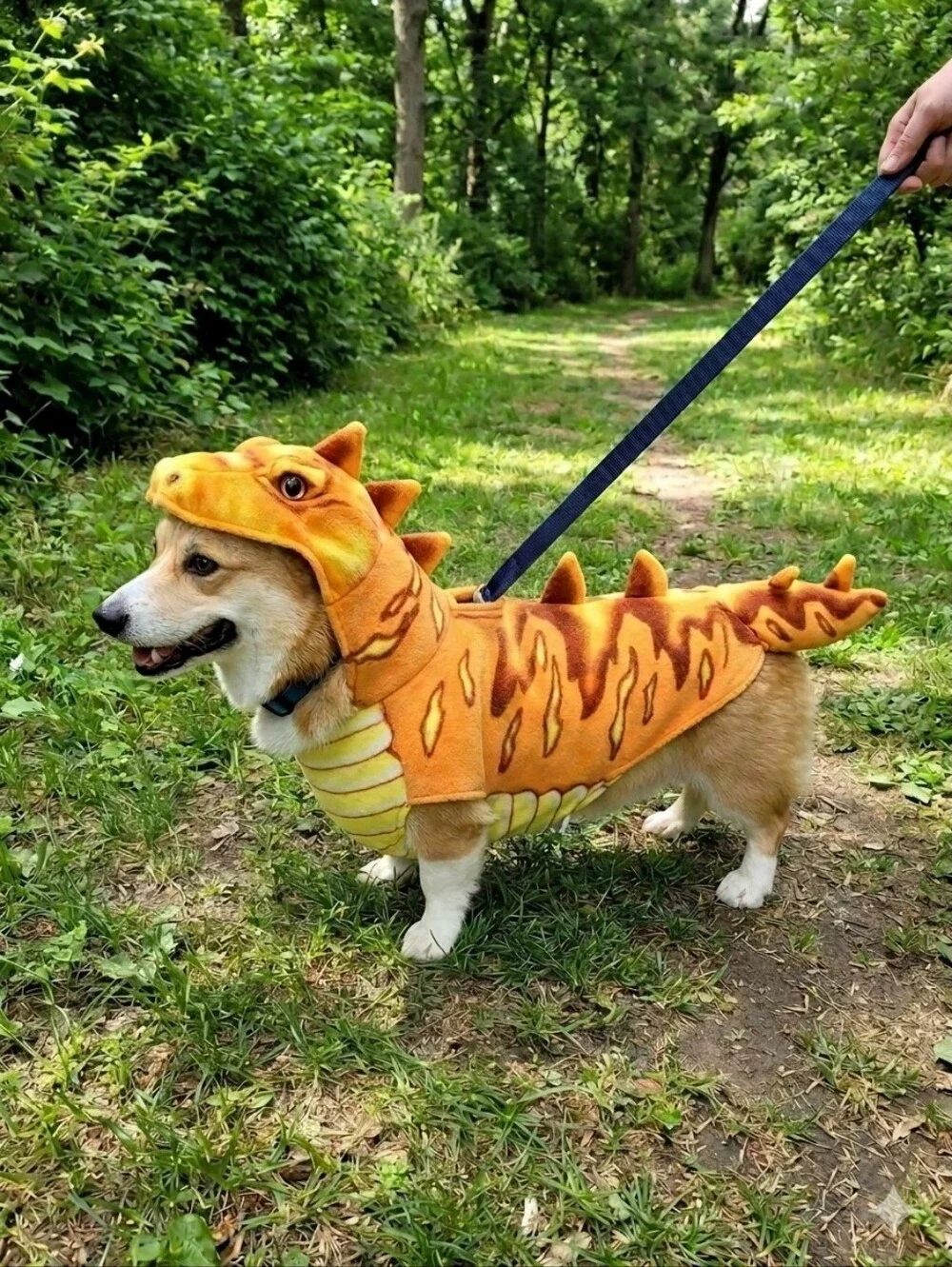 Doggy Wannabe Stegosaurus Orange Dinosaur Dog Pet Halloween Costume Size Medium